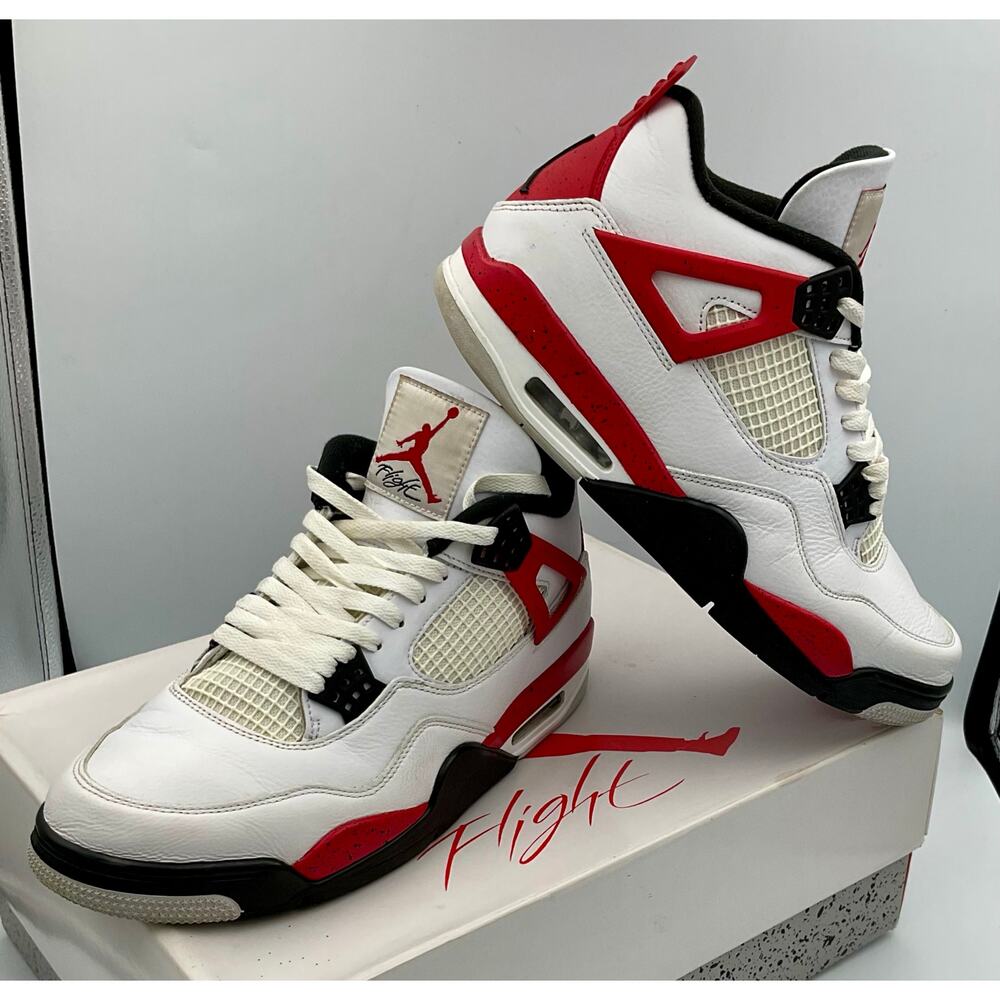 Jordan 4 Retro Red Cement DH6927-161 Sz 11 #205 - Picture 2 of 8